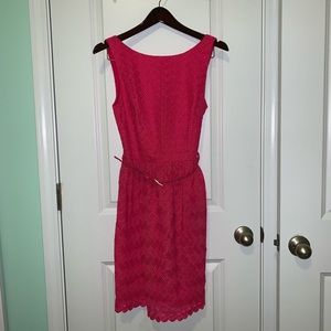 Trina Turk Hot Pink Lace Dress with Belt